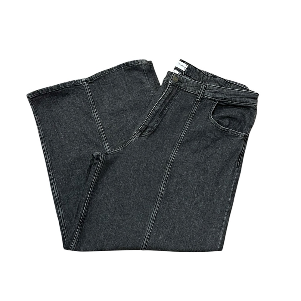 The Drop Black Charcoal Women's High Waist Crop Flare Jeans Size: 38 - Picture 2 of 9